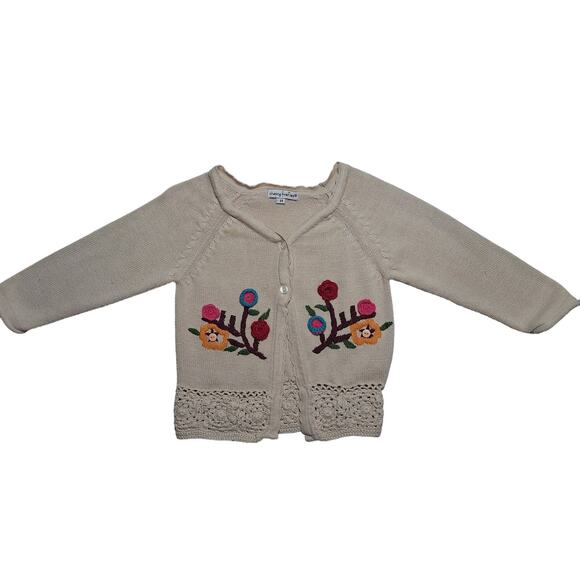 Chasing Fireflies embroidered floral crocheted hem cardigan - Picture 3 of 13